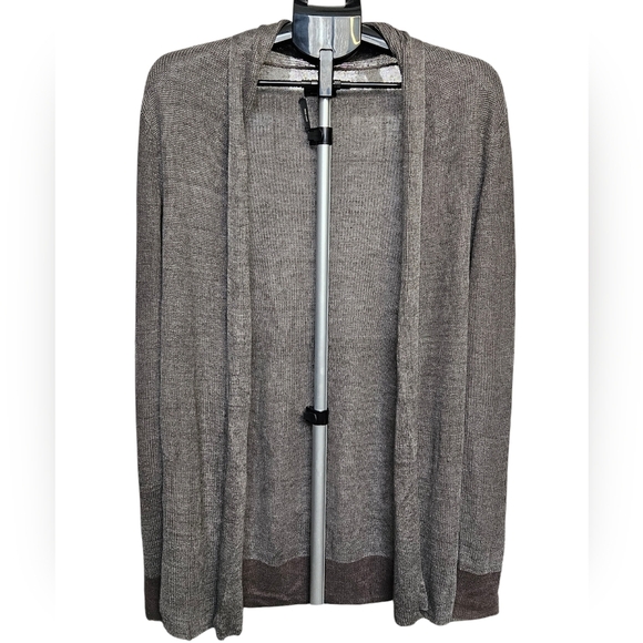Allsaints Grey Brown Linen Cardigan Size Small - Picture 2 of 10